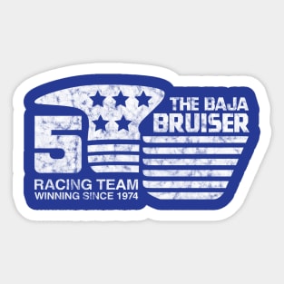 1974 - Baja Bruiser (Original - White on Blue - Worn) Sticker